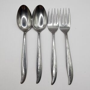Vintage Japan Gensico Stainless Spoons Forks STAR OF PARADISE 4 Stars 6"
